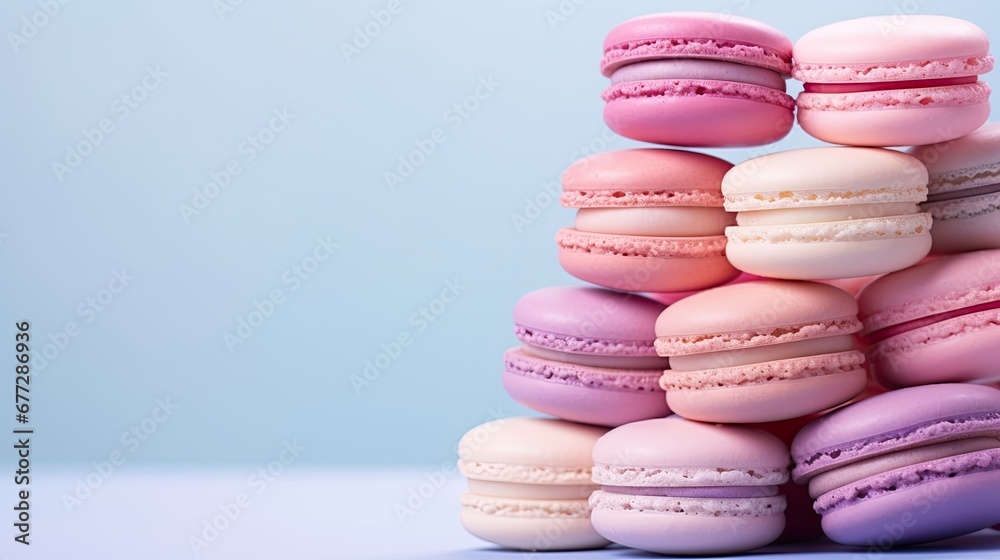 Obraz premium colorful macaroons on a soft background