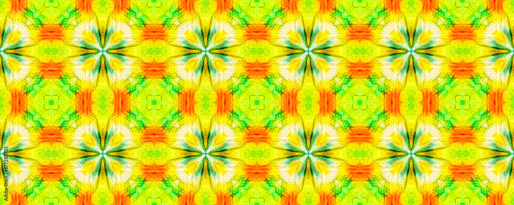 Green Italian Tile Pattern. Yellow Italian