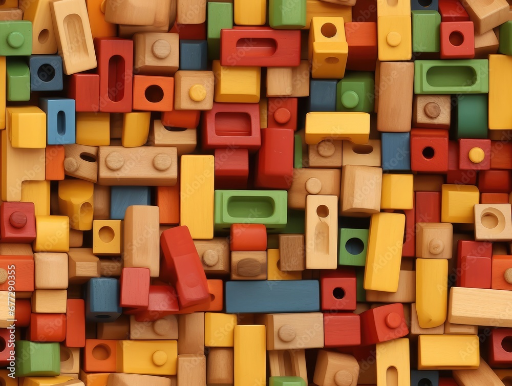 Wooden Building Blocks Colorful Preschool Toys Seamless Texture Pattern Tiled Repeatable Tessellation Background Image Wooden Building Blocks Colorful Preschool Toys Seamless Texture Pattern Tiled Repeatable Tessellation Background Image