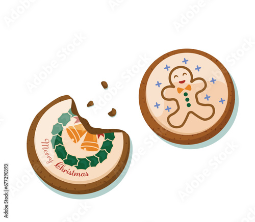 Christmas cookie on white background