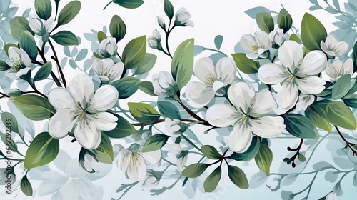 watercolor flowers background,generative ai  © Solenia