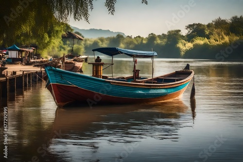 fisherman s boat on the river