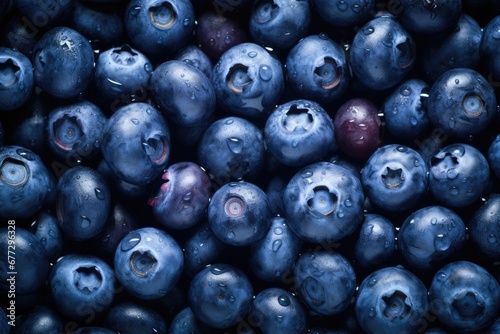 Top view of fresh blueberries