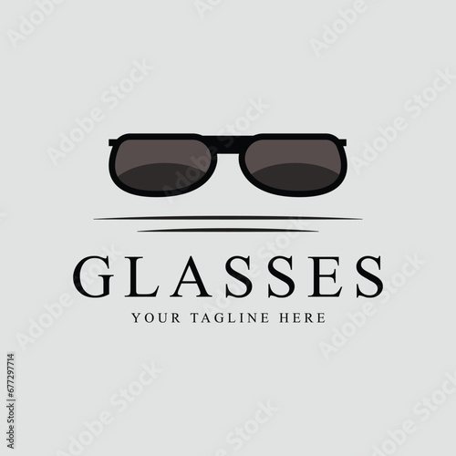 glasses vector logo illustration graphic design icon template