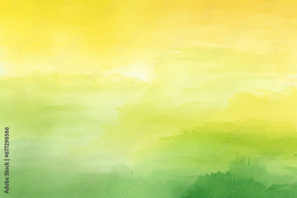 Radiant Spring: Fresh Green to Sunny Yellow Gradient with Watercolor Texture