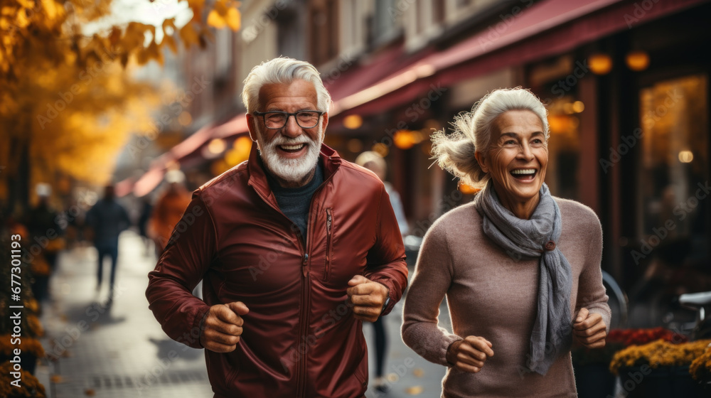 Elderly couple enjoy each other's company as they walk in the park Elderly couple enjoy each other's company as they walk in the park