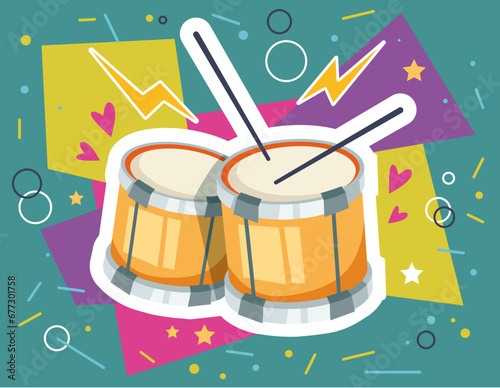 Music jazz instrument poster party abstract card concept. Vector flat graphic design illustration
