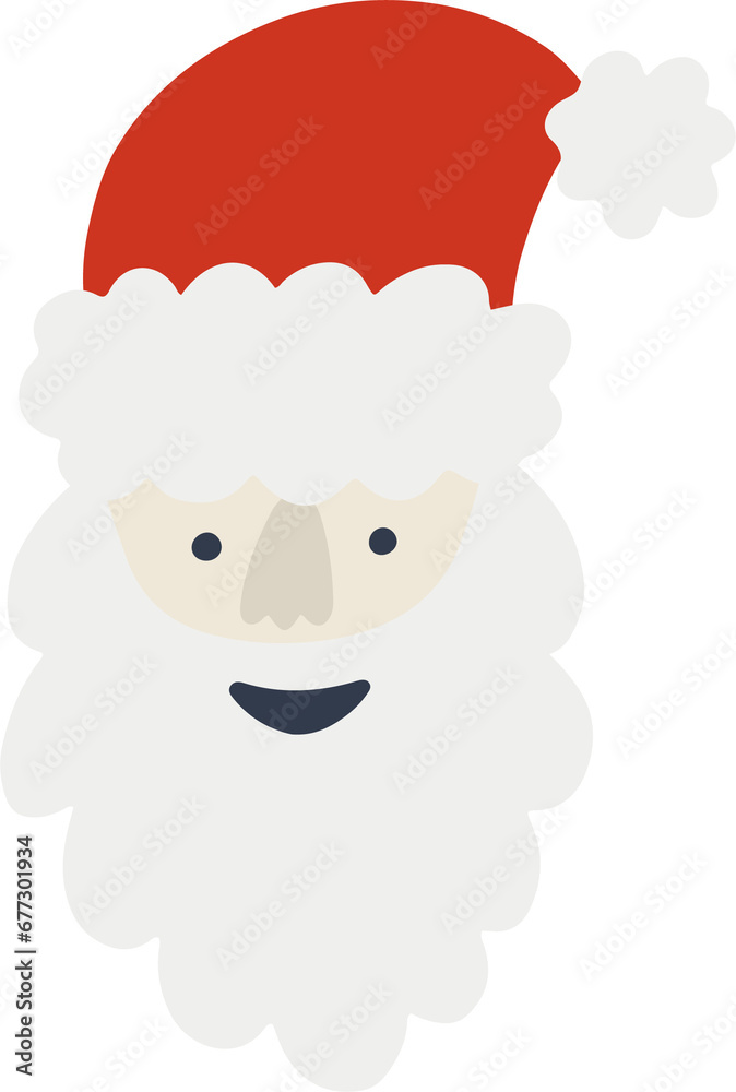santa face vector flat illustration.