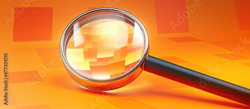 3D illustration of an AI powered search box on a orange background focused on web search and SEO Copy space image Place for adding text or design photo