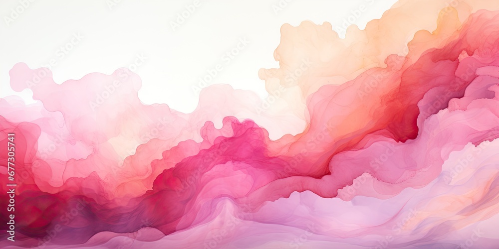 A painting of a pink and red cloud., abstract panoramic background.
