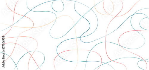 Random line pattern background. Decorative pattern with tangled curved lines. Random chaotic lines abstract geometric pattern vector background.	
