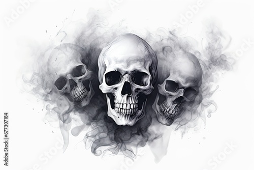 Skulls poster, print, wall art design. Ai Generative