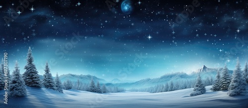 Christmas evening scene Copy space image Place for adding text or design © Ilgun