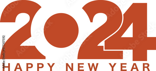 Greeting card Happy New Year 2024. Beautiful holiday web banner or billboard with Golden sparkling text Happy New Year 2024 written sparklers on festive blue background with fireworks
