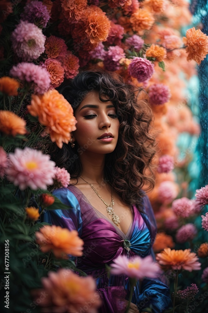 A girl in flowers