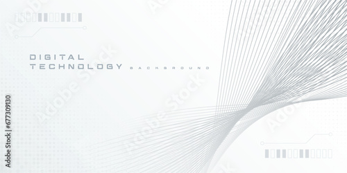 Digital technology futuristic internet network speed connection white background, cyber nano information, abstract communication, innovation future tech data, Ai big data line dot illustration vector