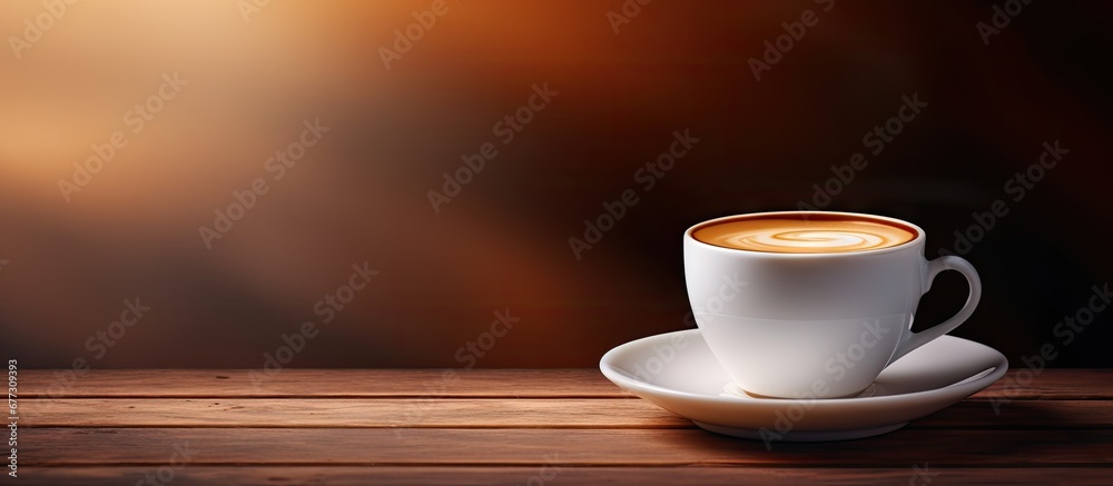 Obraz premium Beautiful and elegant design on a coffee cup Copy space image Place for adding text or design