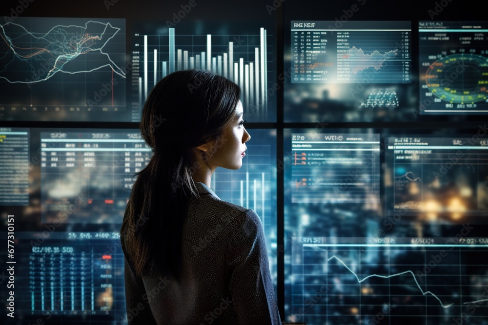 businesswoman analizing data businesswoman analizing data
