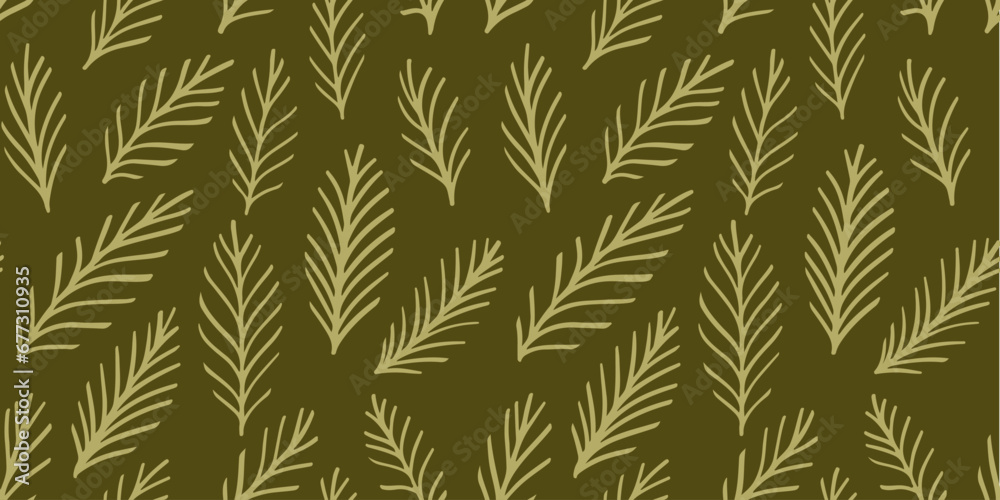 Christmas green pine paper pattern. Christmas tree branches background, minimalist modern gift wrapping paper design Christmas green pine paper pattern. Christmas tree branches background, minimalist modern gift wrapping paper design