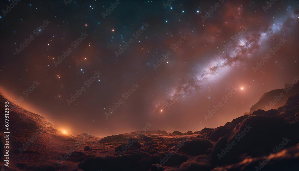 Beautiful space background with stars and nebula. 3d rendering