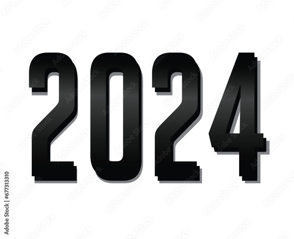 2024 New Year Holiday Design Black Abstract Vector Logo Symbol Illustration 2024 New Year Holiday Design Black Abstract Vector Logo Symbol Illustration