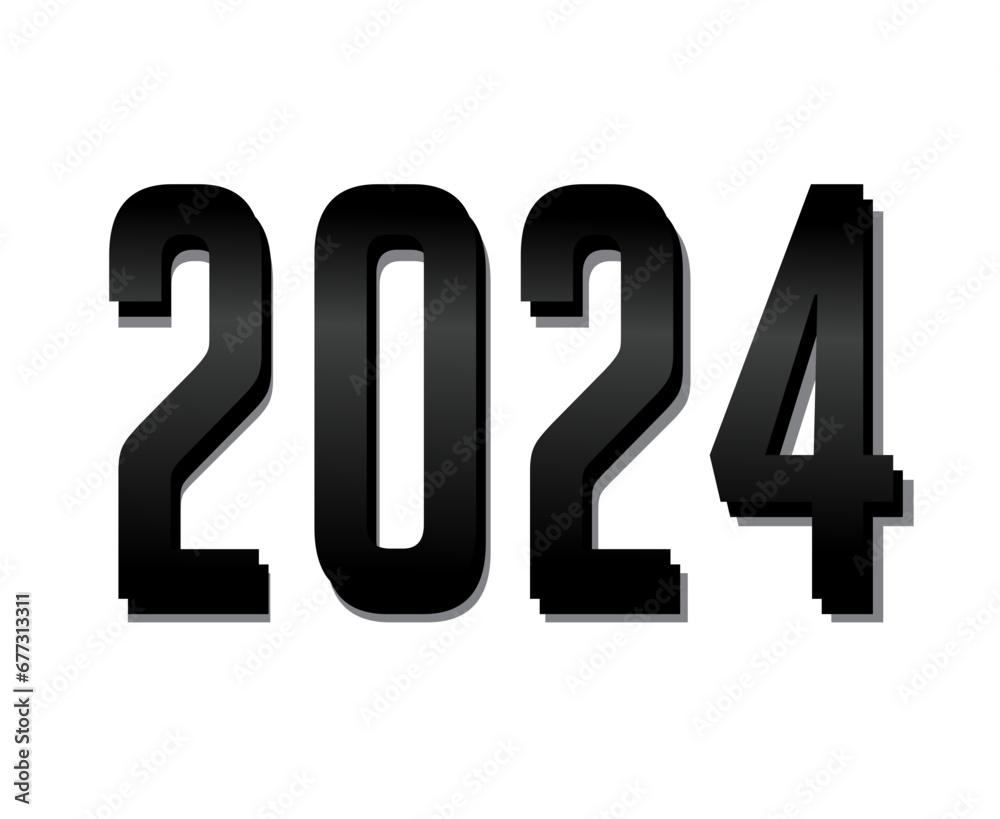 2024 New Year Holiday Design Black Abstract Vector Logo Symbol Illustration 2024 New Year Holiday Design Black Abstract Vector Logo Symbol Illustration