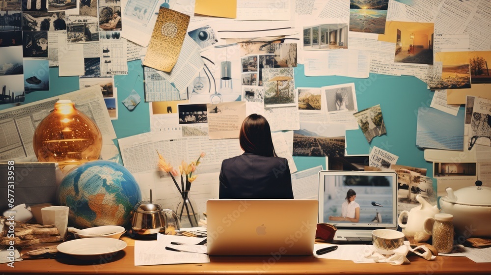 At the vision board, the project manager