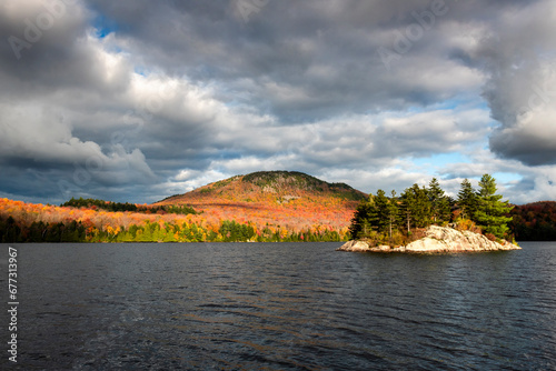 Fall foliage at Mont Chauve in Quebec photo