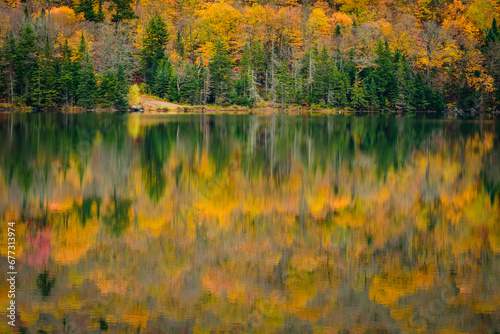 Fall colors reflecting on a pond