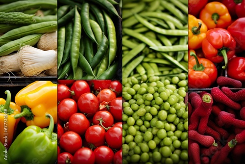 Colorful veggies at vibrant market