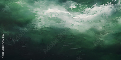 Abstract and textured oil paint background in soft green and white colors © TatjanaMeininger
