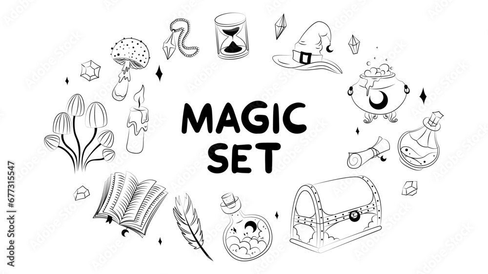 magic set, magic items, magic background, miracle, candle, enchantment, fantasy, tarot cards, occult, alchemy, wizard, tarot