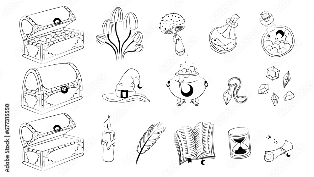 magic set, magic items, magic background, miracle, candle, enchantment ...
