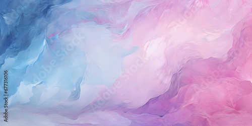 Abstract and textured oil paint background in soft blue and pink colors