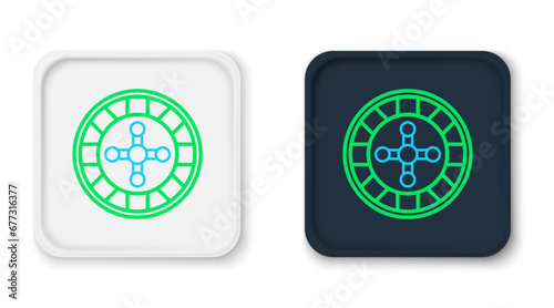 Line Casino roulette wheel icon isolated on white background. Colorful outline concept. Vector