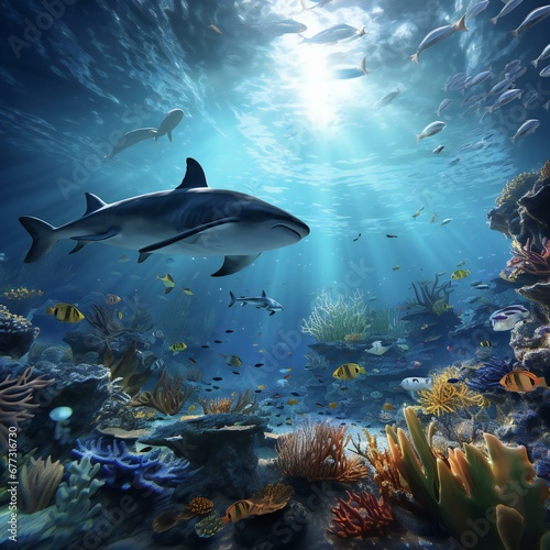 underwater sea aquarium environment