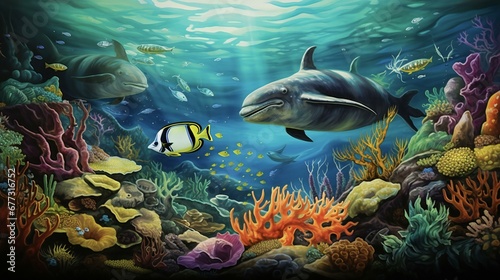 underwater sea aquarium environment