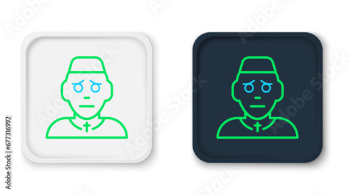 Line Priest icon isolated on white background. Colorful outline concept. Vector