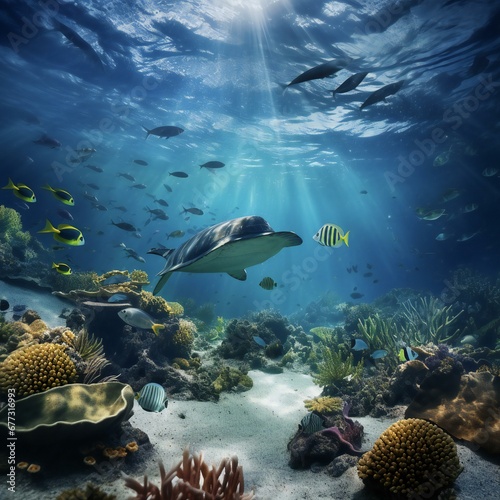 underwater sea aquarium environment