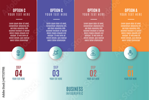 modern business infographics with icons design vector illustration photo