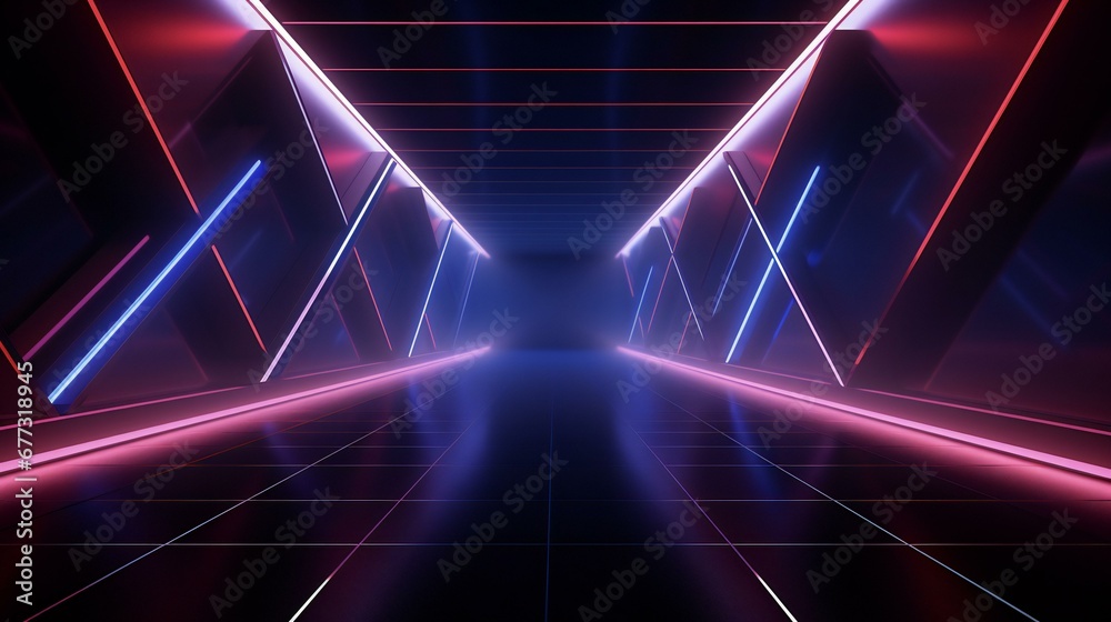 abstract background with neon lights and lines