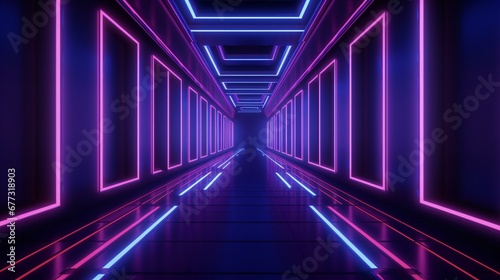 abstract background with neon lights and lines