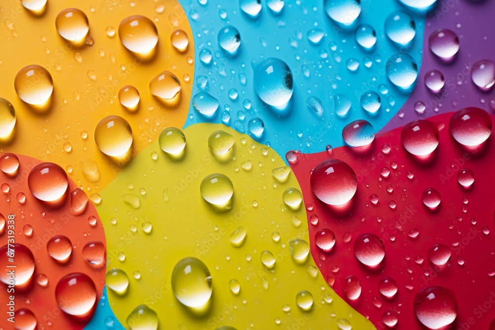 Vivid Water Drops: Colorful Elegance Vivid Water Drops: Colorful Elegance