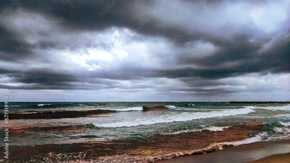 storm over the sea