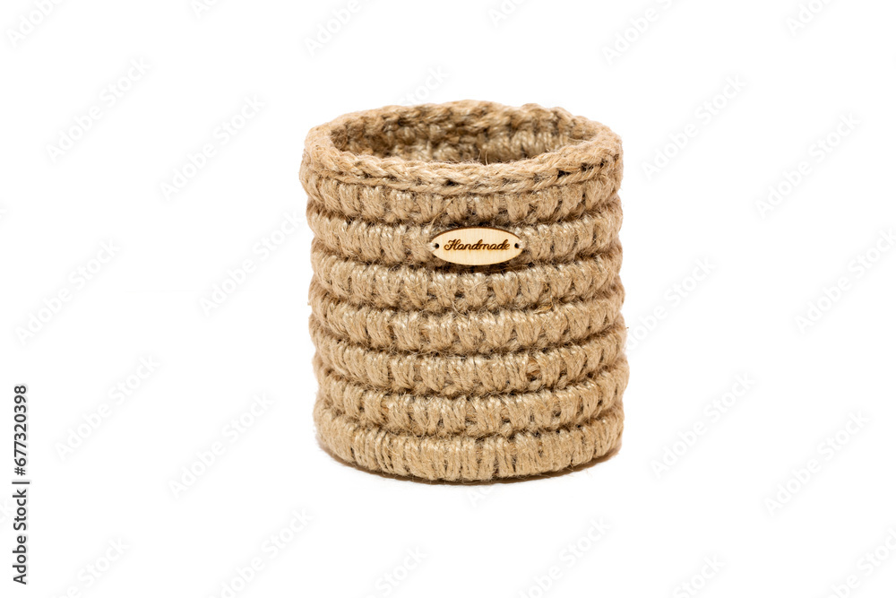 jute box for interior on a white background isolate jute box for interior on a white background isolate