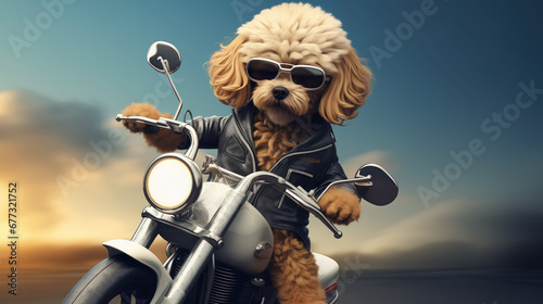 Cool dog on motorcycle, the epitome of road-tripping.