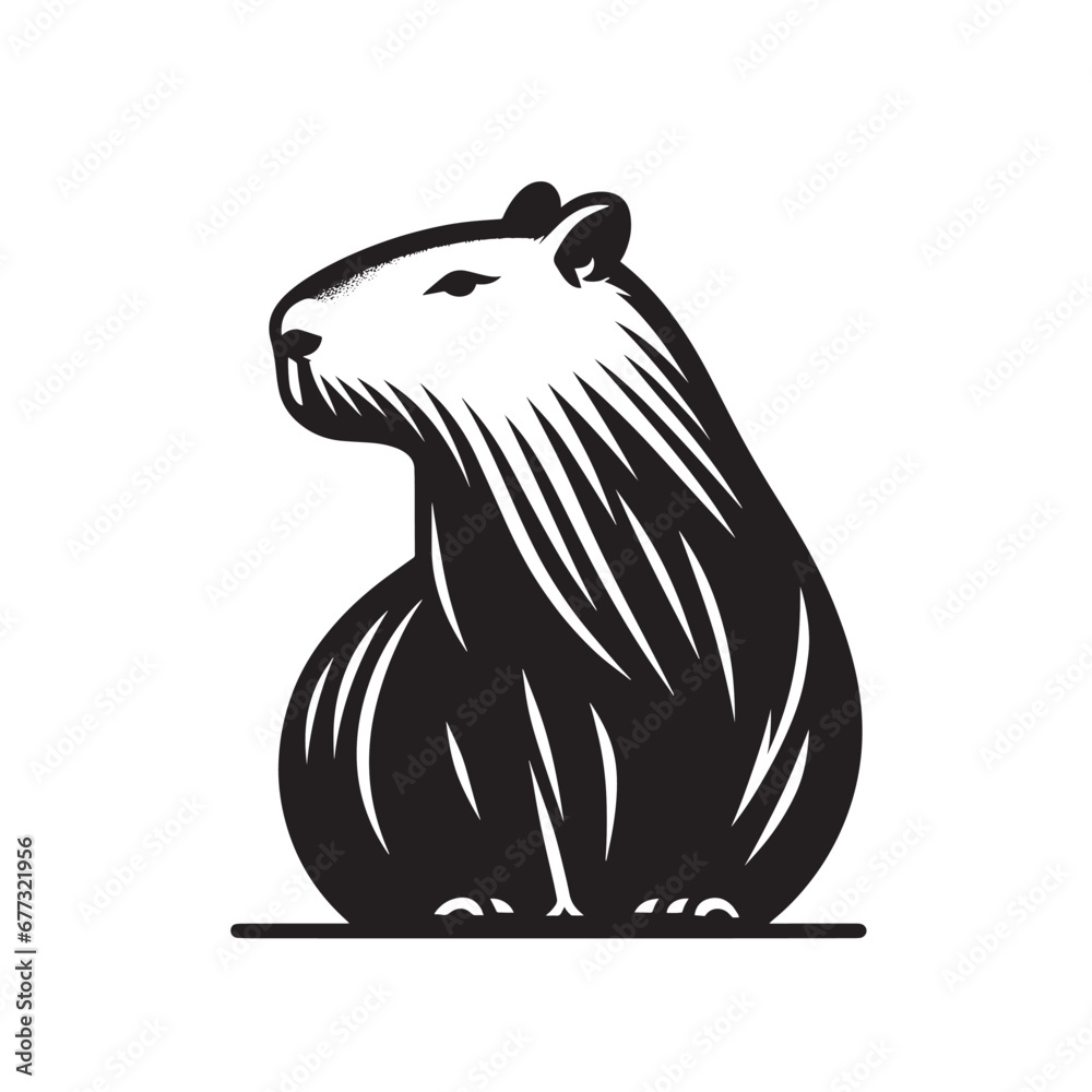 Capybara Vectorised Bitmap Capybara logo for graphic design, capybara designs for prints and ...
