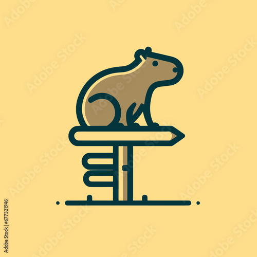 Capybara logo for graphic design, capybara designs for prints and commercial publications, vectorized capybara
