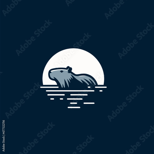 Capybara logo for graphic design, capybara designs for prints and commercial publications, vectorized capybara