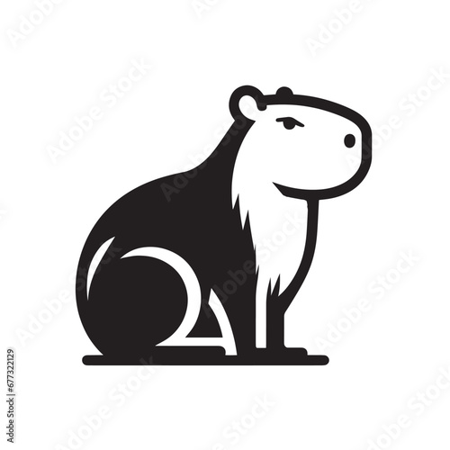 Capybara logo for graphic design, capybara designs for prints and commercial publications, vectorized capybara © Gino Tuesta